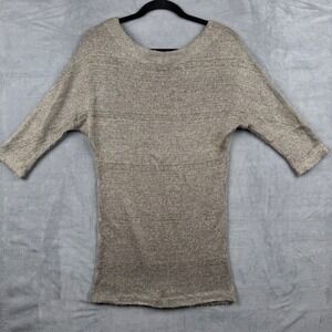 Sparkle & Fade Metallic Knit Tunic Top‎ Neutral Gold Accents Women's Size XS